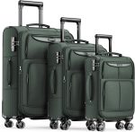 SHOWKOO Luggage Sets 3 Piece Softside Expandable Lightweight Durable Suitcase Sets Double Spinner Wheels TSA Lock Black (20in/24in/28in)